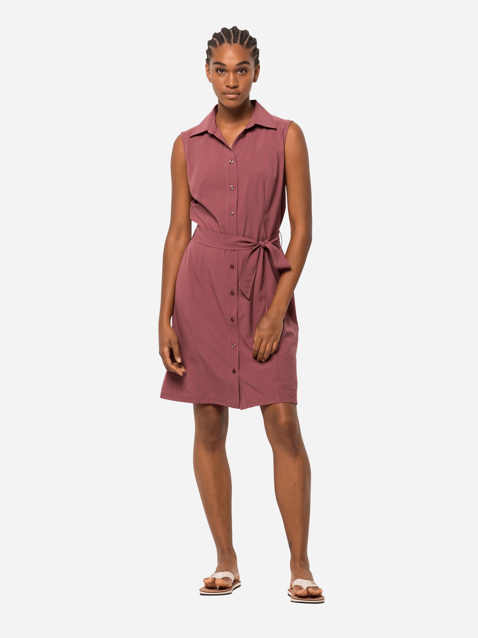 Акція на Сукня-сорочка міні осіння жіноча Jack Wolfskin Sonora Dress 1503994-2191 M Темно-рожева від Rozetka