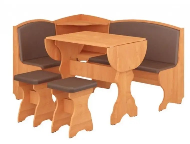 Кухонный уголок Пехотин Виконт с раскладным столом на тканевой основе и ...