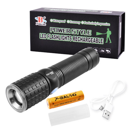 

Фонарь Police W532-T6+12SMD, ЗУ micro USB, 1x18650, ремешок