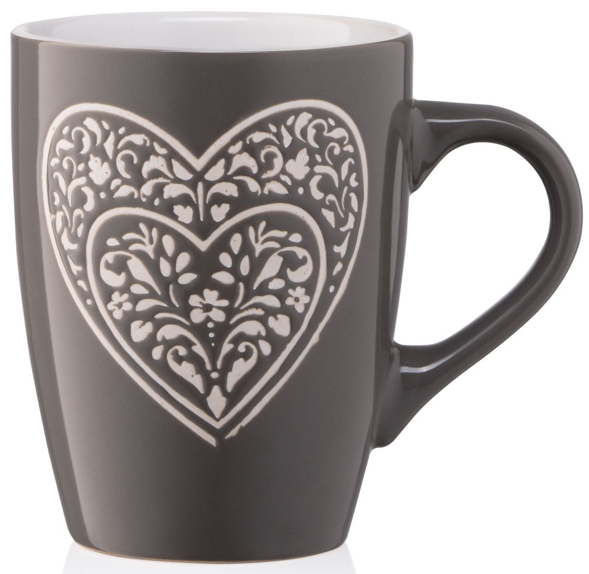 Чашка Ardesto Heart, 330 мл, темно-сіра, кераміка – низкие цены, кредит ...