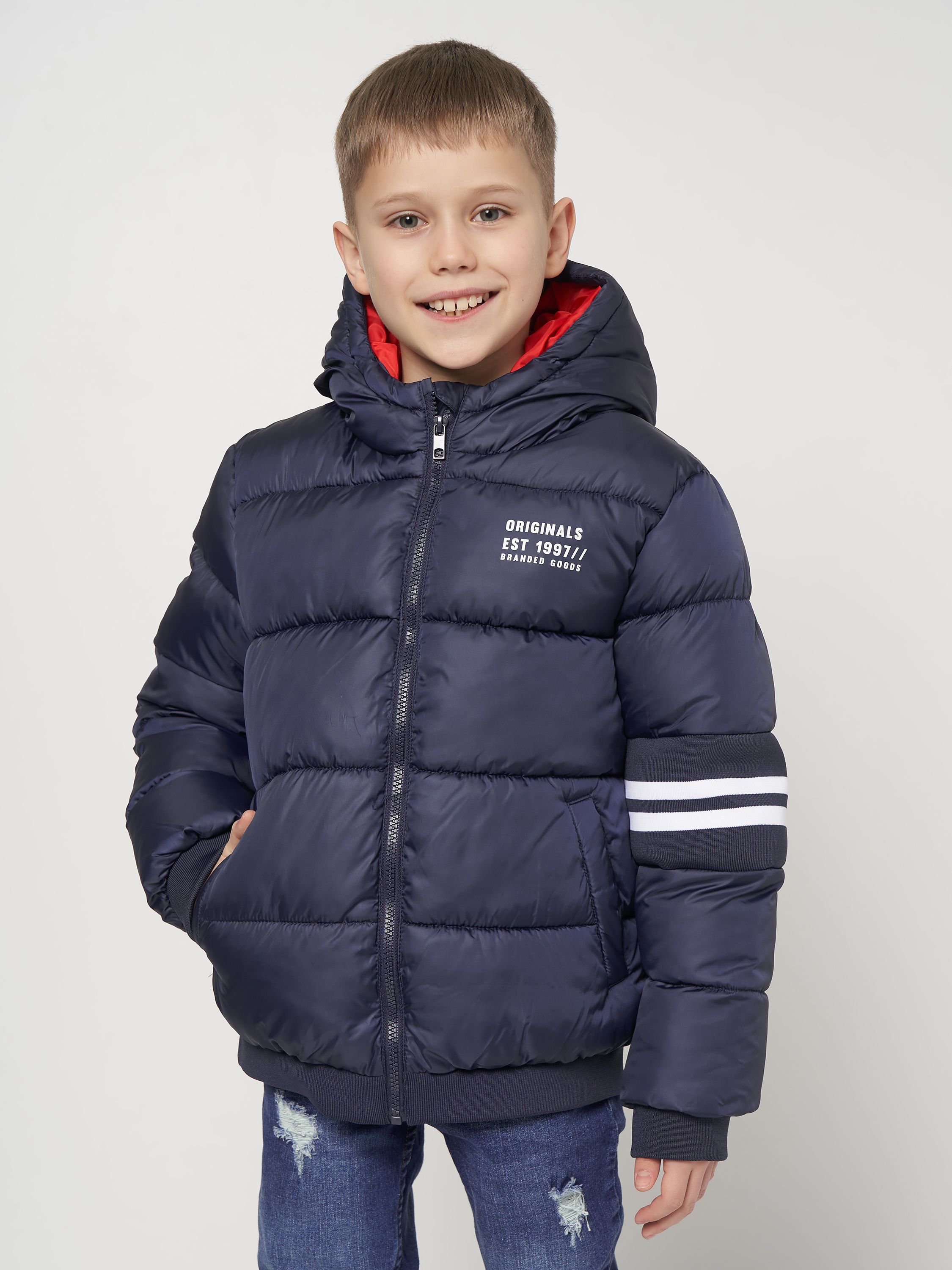 Акція на Дитяча демісезонна куртка для хлопчика Minoti Sound 2 37119JNR 116-122 см Темно-синя від Rozetka