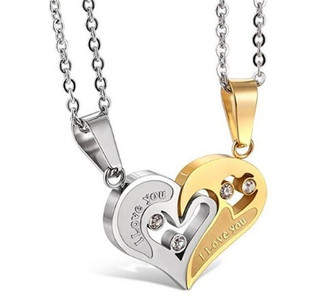 

Парные кулоны "Я люблю тебя" Golden Silver