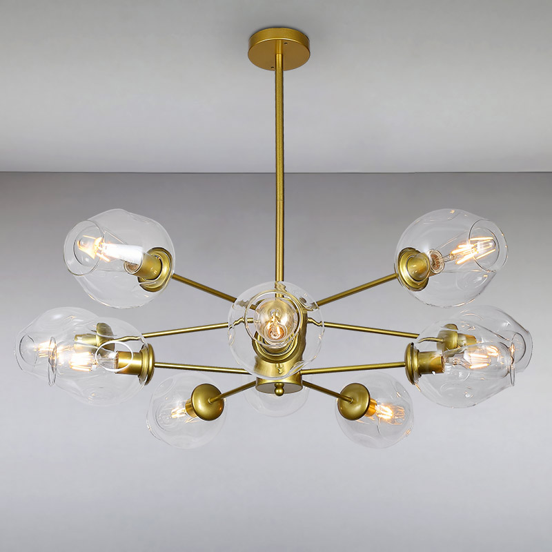 

Люстра подвесная молекула Light House LS-15178-10 GD+CL золото
