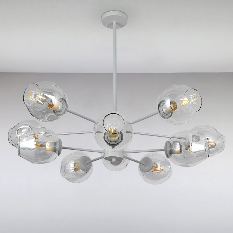 

Люстра подвесная молекула Light House LS-15178-10 WH+CL белая