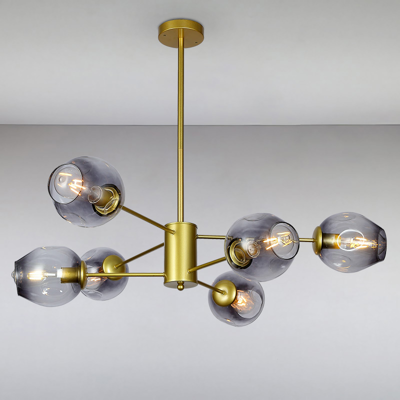 

Люстра подвесная молекула Light House LS-15178-6 GD+BK золото