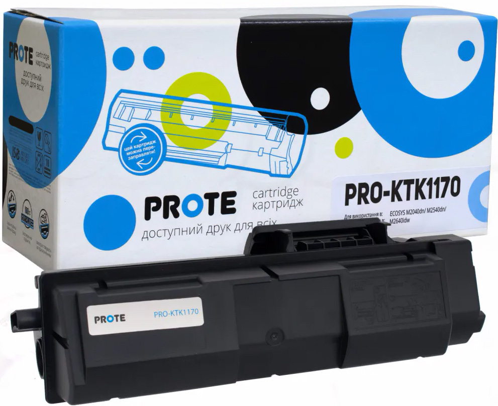 Тонер-картридж Prote совместимый аналог Kyocera Mita TK-1170 Black (PRO ...