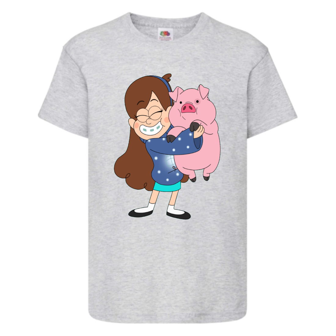 

Футболка детская Гравити Фолз Мэйб piggy 2 (Gravity Falls Mayb piggy 2) серая (GF gr-08) 140 см