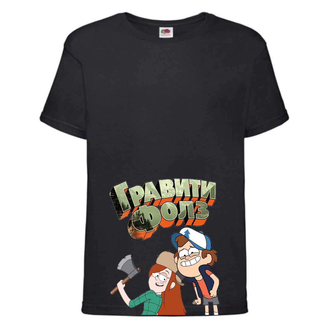 

Футболка детская Гравити Фолз Венди и Диппер (Gravity Falls Vendy and Dipper) черная (GF blc-2) 140 см