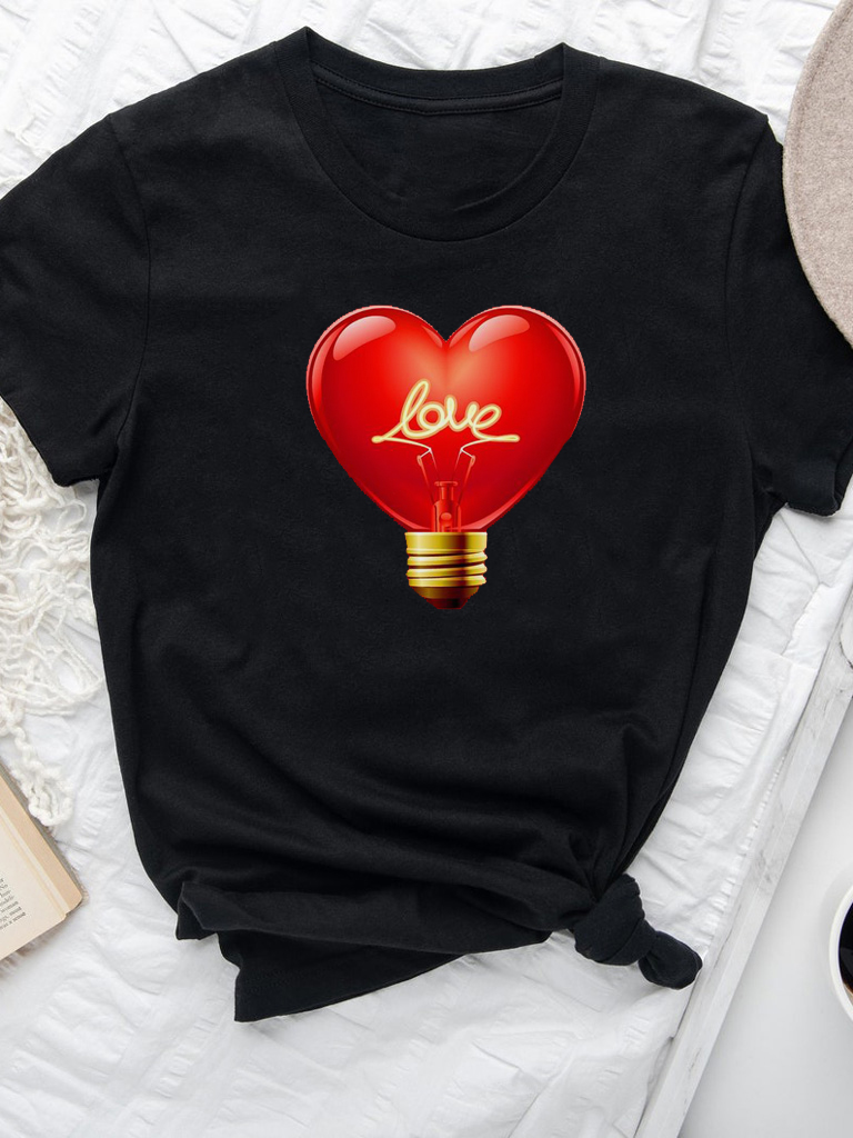 Акція на Футболка жіноча Love&Live Bulb love LLP03011 L Чорна від Rozetka