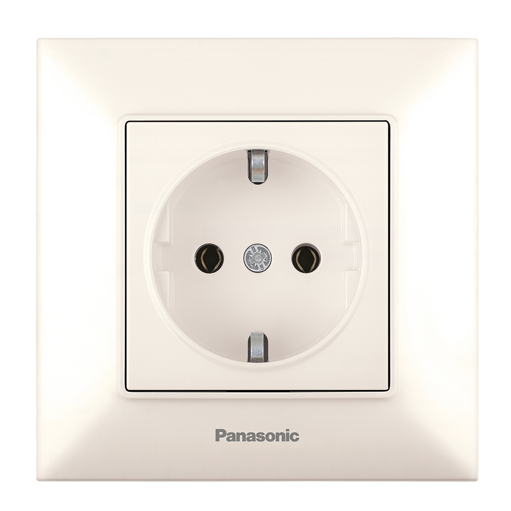 Розетка Panasonic Arkedia Slim с заземлением, кремовая – низкие цены ...