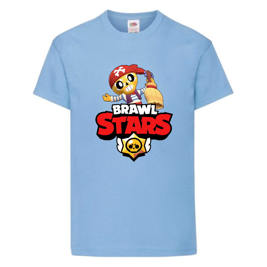 

Футболка детская Бравл Старс ПОКО пират (Brawl Stars Poko) светло голубая 164 см