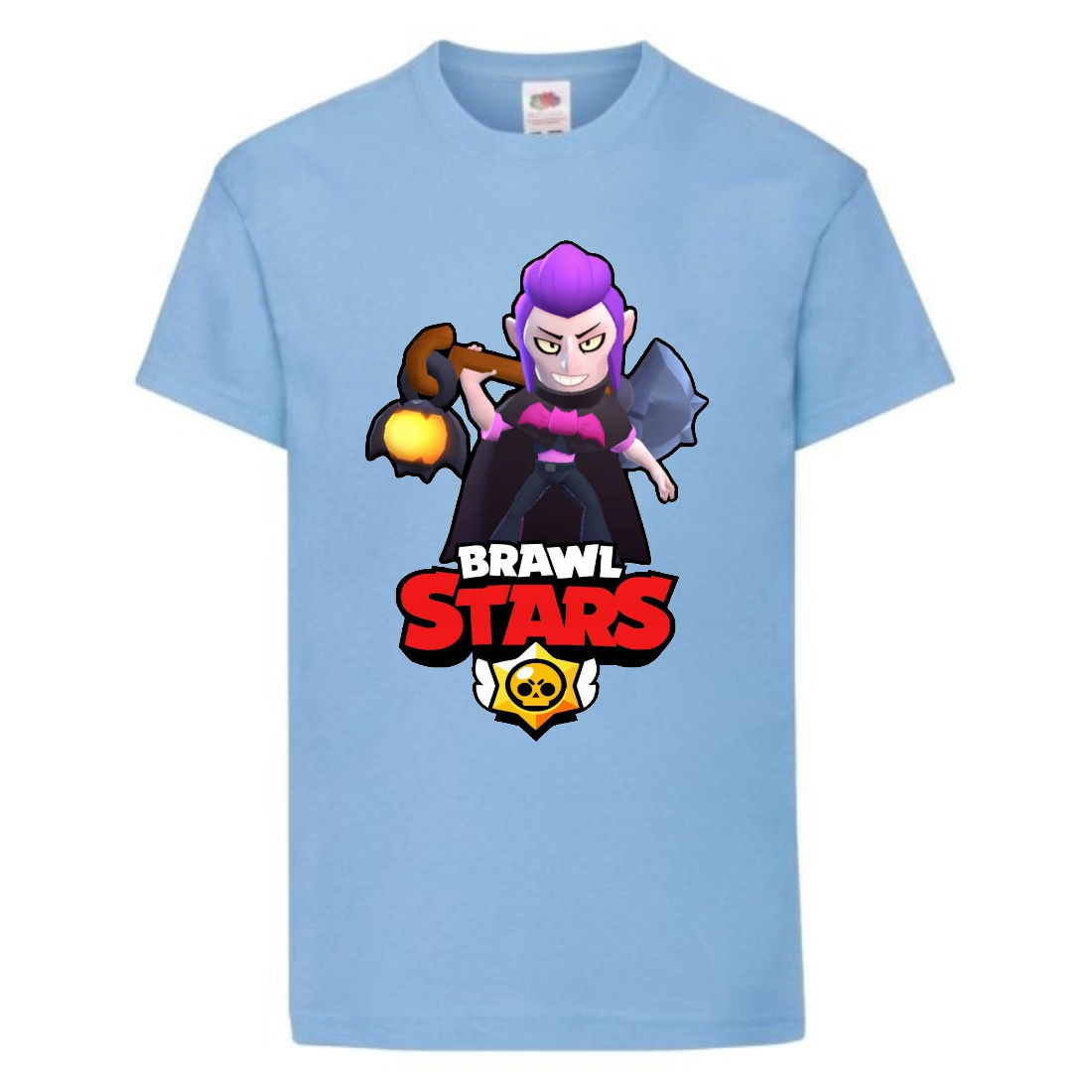 

Футболка детская Бравл Старс Мортис (Brawl Stars Mortis) светло голубая 140 см