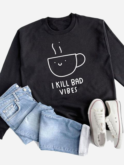 Акція на Світшот Love&Live Coffee — I kill bad vibes LL3-02140M.01P-20 XXL Чорний від Rozetka