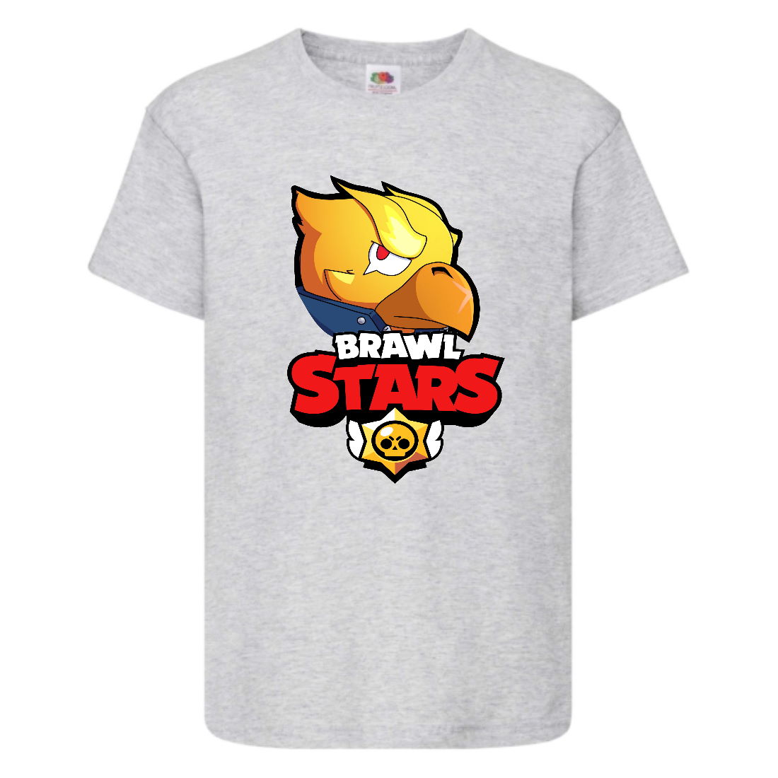 

Футболка детская Бравл Старс Золотой Ворон (Brawl Stars Gold Voron) серая 164 см