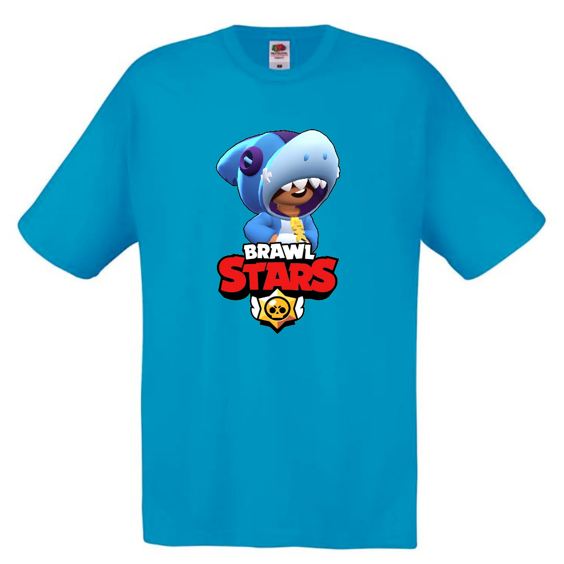 

Футболка детская Бравл Старс Леон Акула (Brawl Stars Shark) голубая 164 см