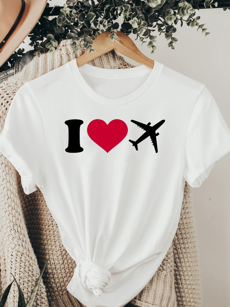 Акція на Футболка жіноча Zuzu I love to fly ZZP00198 XXL Біла від Rozetka