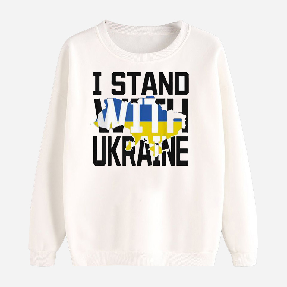 Акція на Світшот Love&Live I stand with Ukraine LLP01552 XXXL Білий від Rozetka