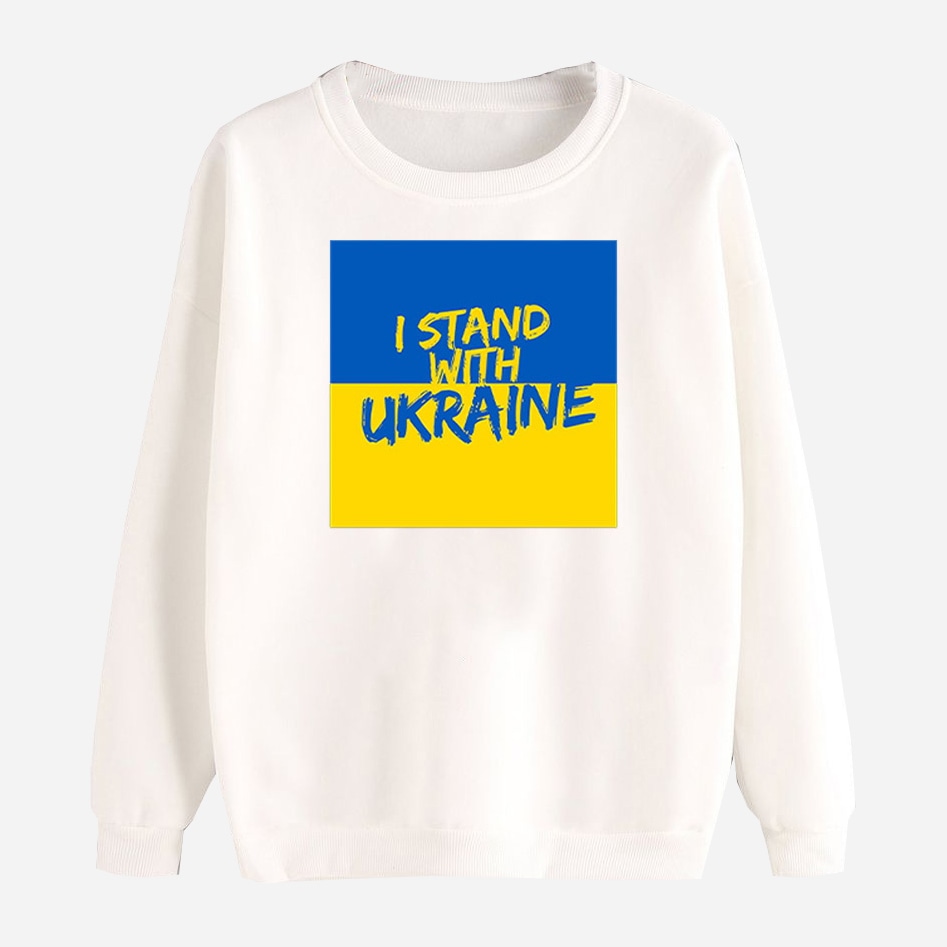 Акція на Світшот Love&Live I stand with Ukraine-2 LLP01553 L Білий від Rozetka