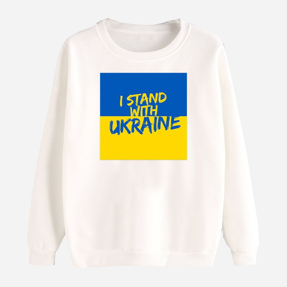 Акція на Світшот Love&Live I stand with Ukraine-2 LLP01553 XL Білий від Rozetka
