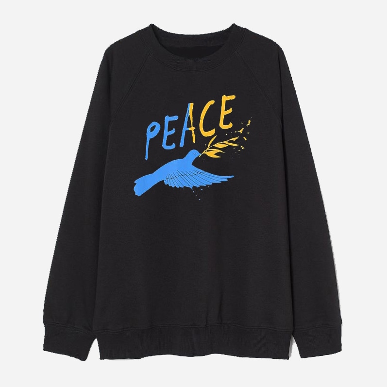 Акція на Світшот Love&Live Peace LLP01565 XXXL Чорний від Rozetka