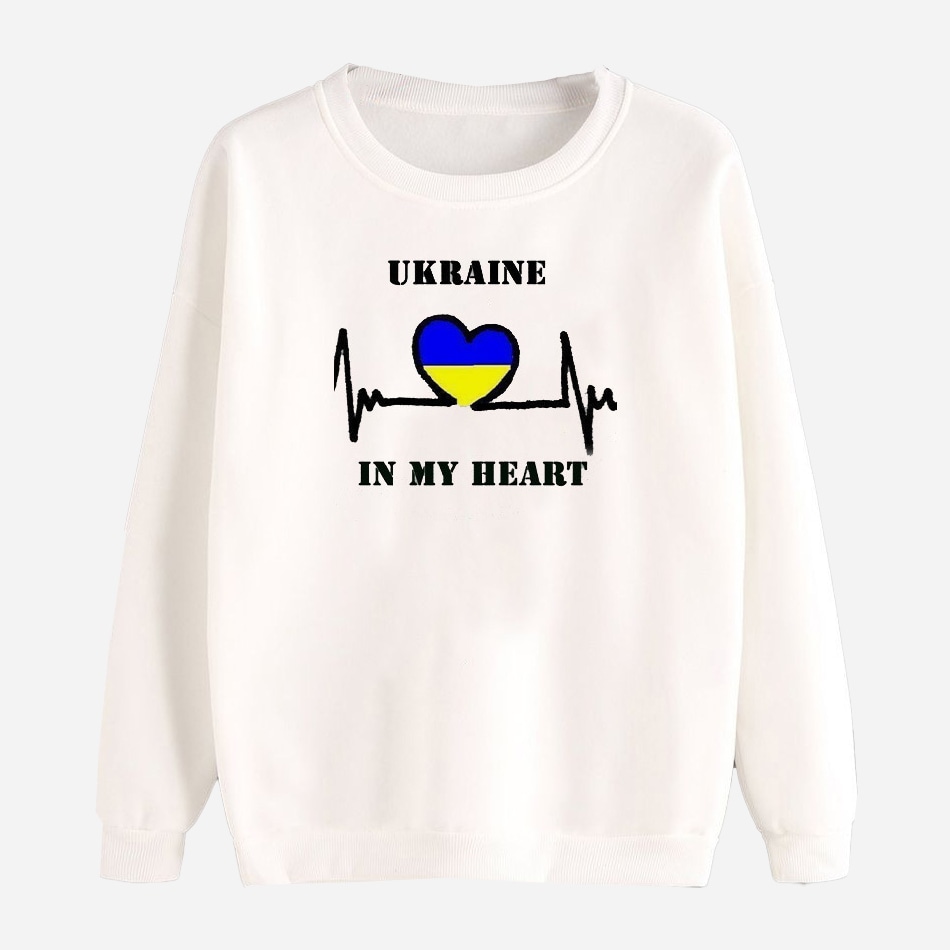 Акция на Світшот Love&Live Ukraine in my heart-2 LLP01623 XL Білий от Rozetka