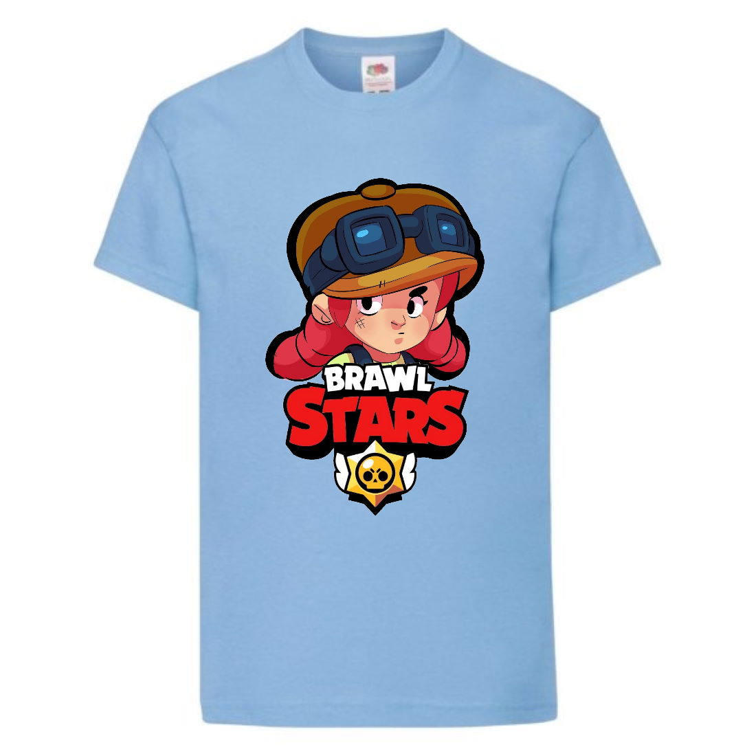 

Футболка детская Бравл Старс Джесси (Brawl Stars Jessie) светло-голубая 140 см