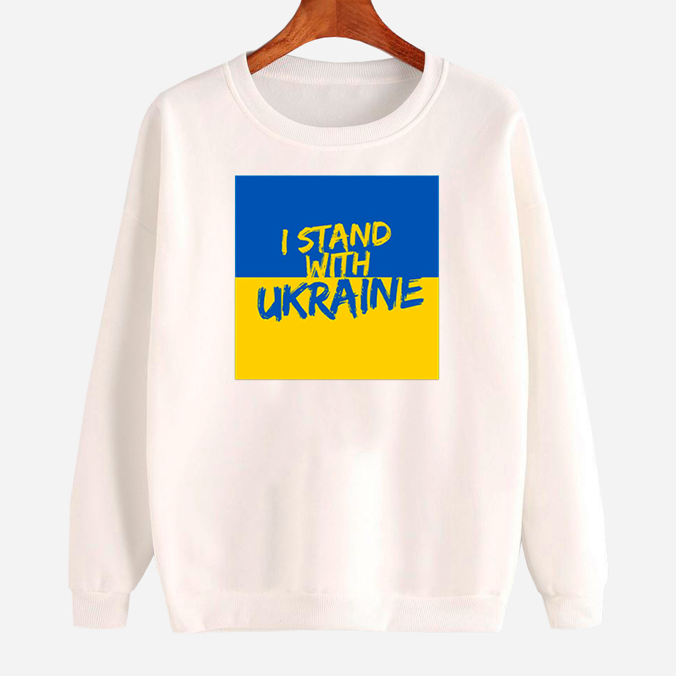 Акція на Світшот жіночий Love&Live I stand with Ukraine-2 LLP01530 XXL Білий з принтом від Rozetka
