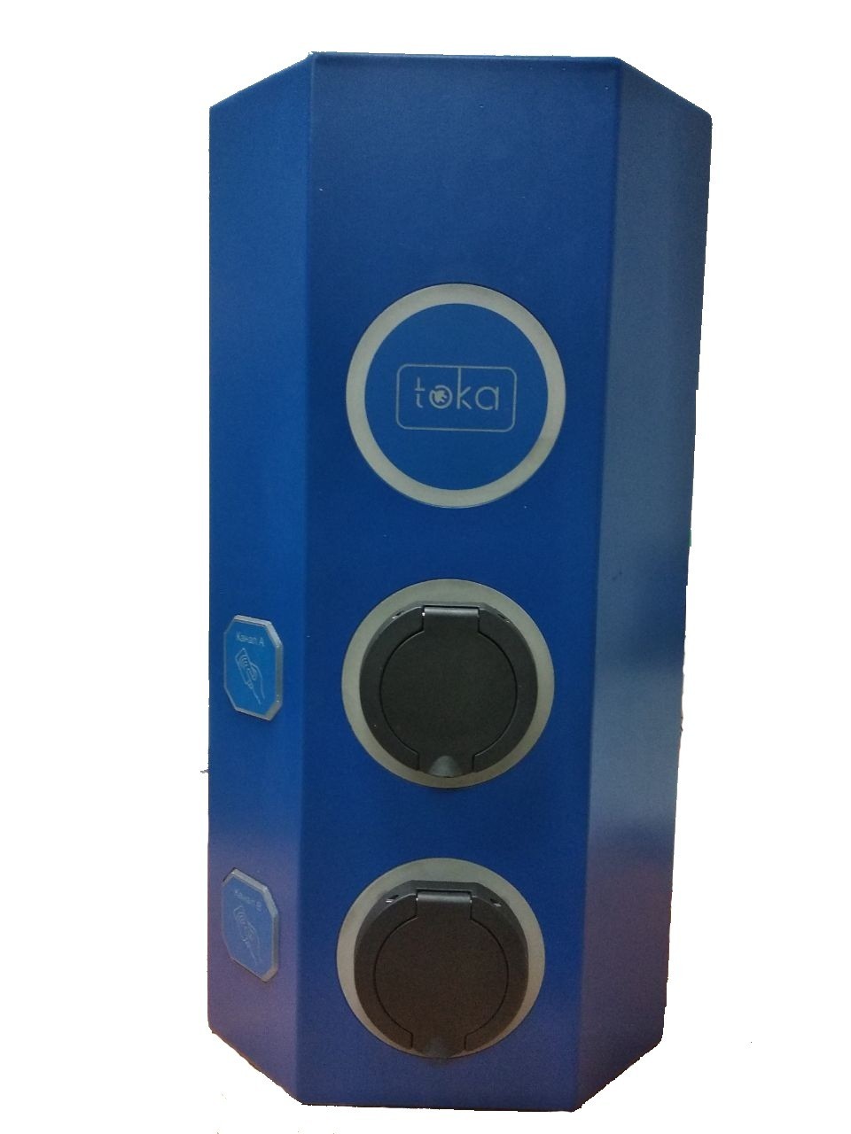 

Зарядная станция TOKA W214-SС 14 кВт 2 порта Type 1/Type 2 синяя