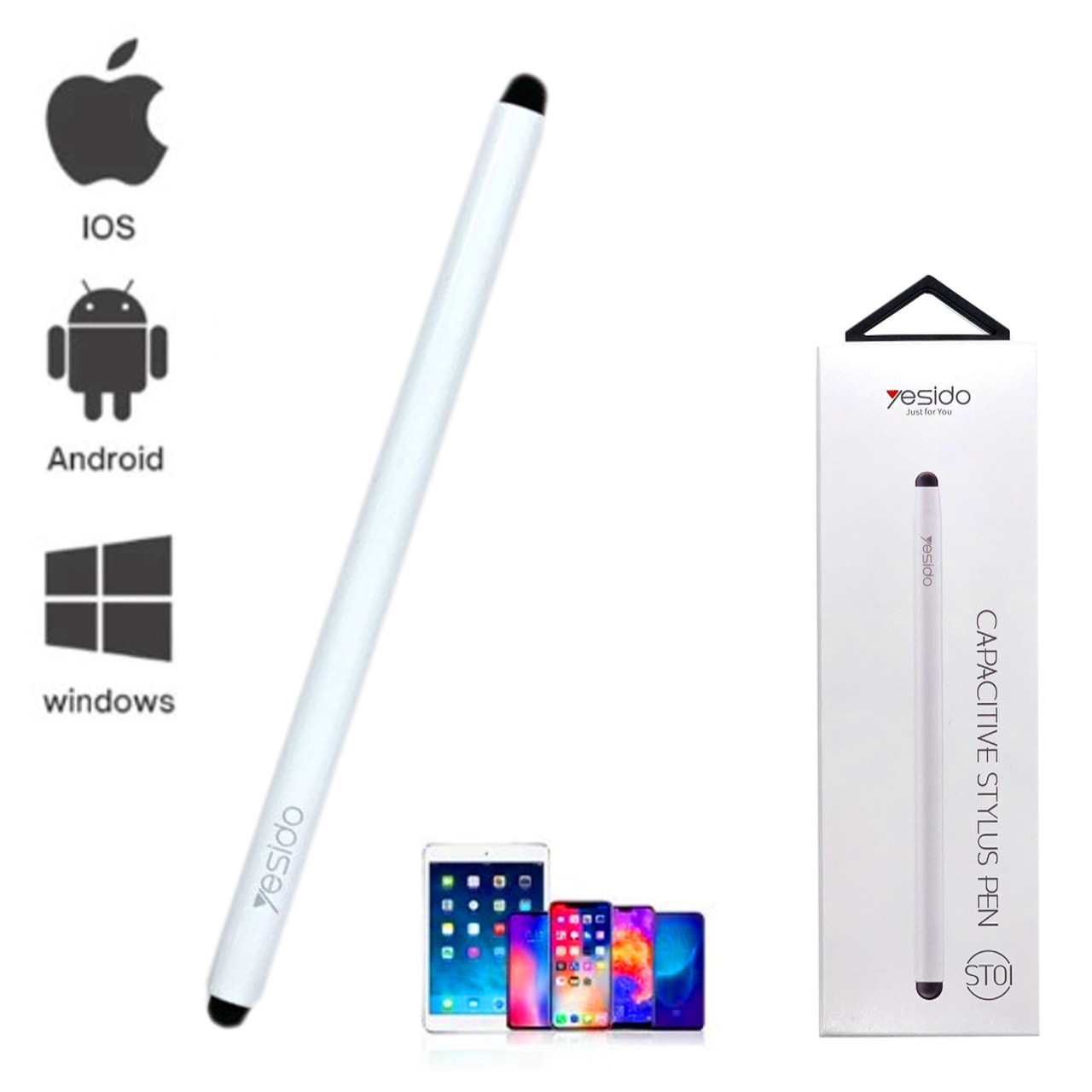 Стилус Yesido ST01 для сенсорного экрана Белый Ручка для планшета iPad ...