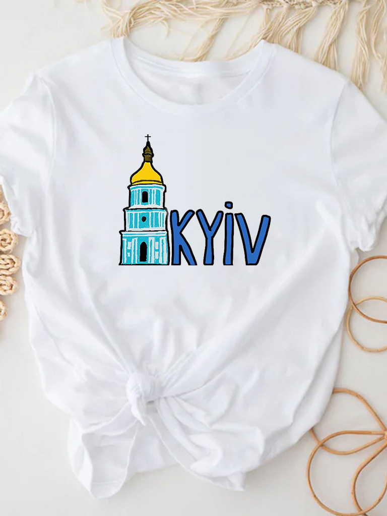 Акция на Футболка жіноча Love&Live Orthodox Kyiv LLP03062 XS Біла от Rozetka