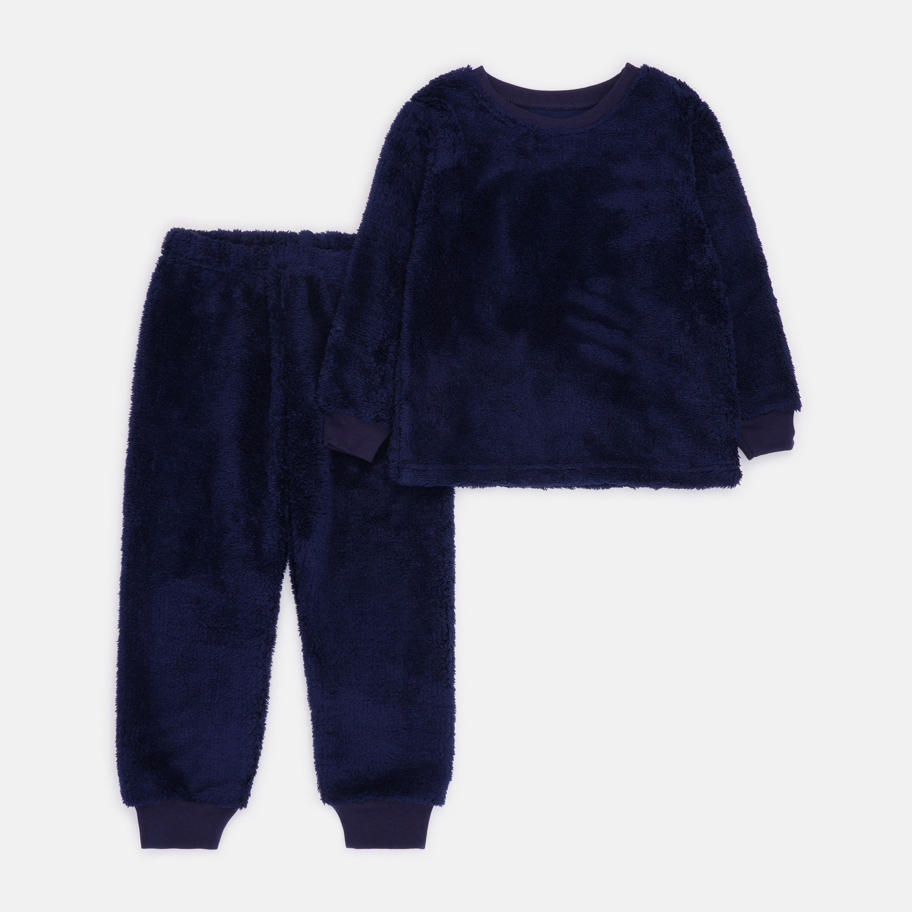 Акція на Піжама дитяча утеплена (світшот + штани) Фламінго 855-905 110-116 см Темно-Синя від Rozetka