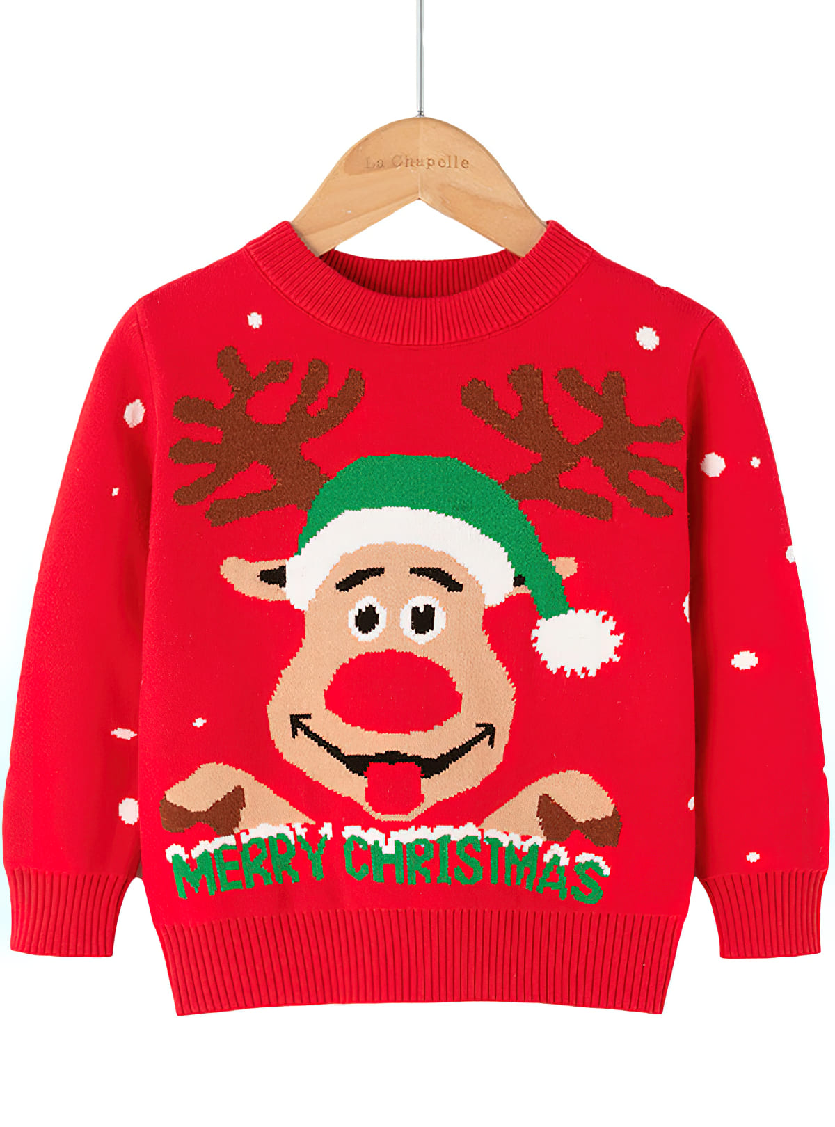 Детская новогодняя кофта из шерсти Северный олень 7572 DobraMAMA 120 см ...