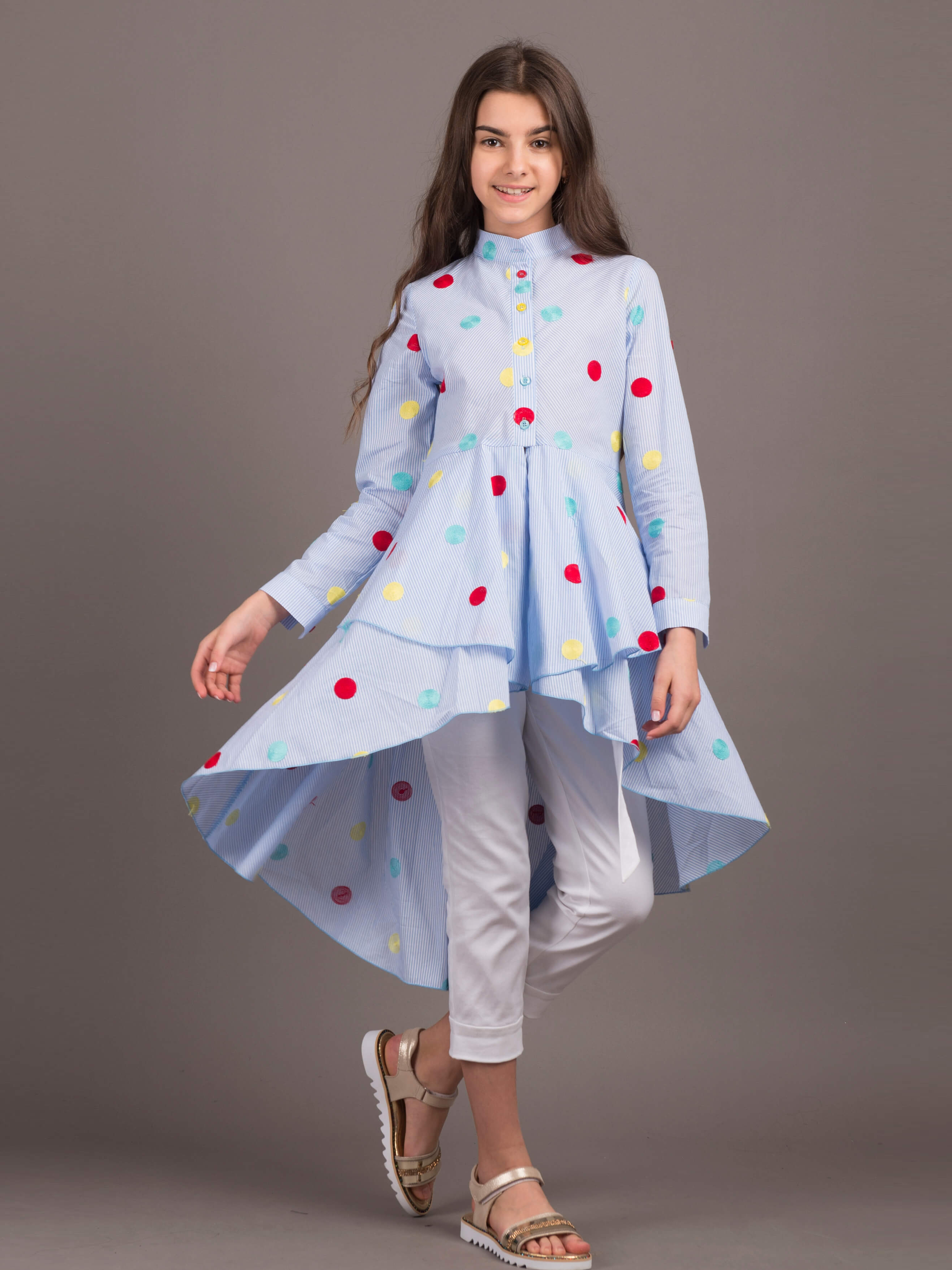 

Туника ANDRE TAN Kids K40026 122-128 см Бело-голубая
