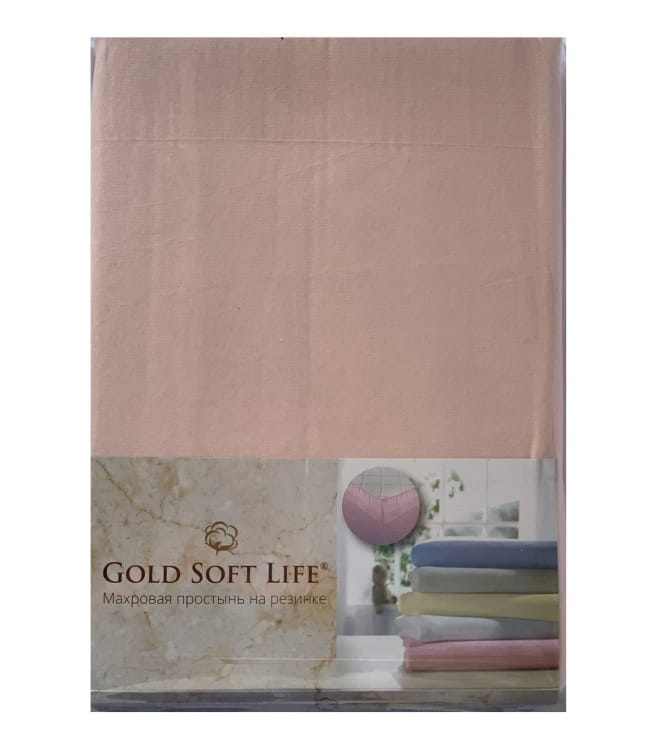 

Простынь трикотажная на резинке Gold Soft Life Terry Fitted Sheet 160*200 персиковый (ts-02036)