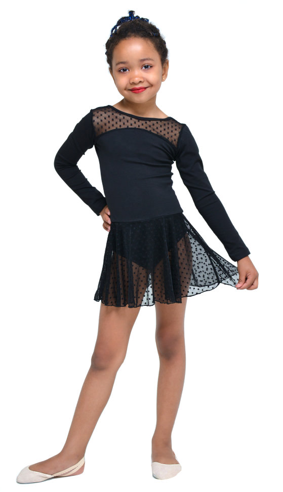 

Купальник для гимнастики и танцев Little Dancer DR-2088-BK черный размер 30 ( рост 110-116 см)