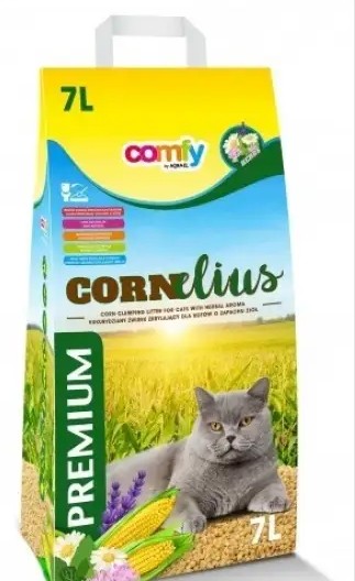 Натуральный кукурузный наполнитель для кошачьего туалета Cornelius 7л ...