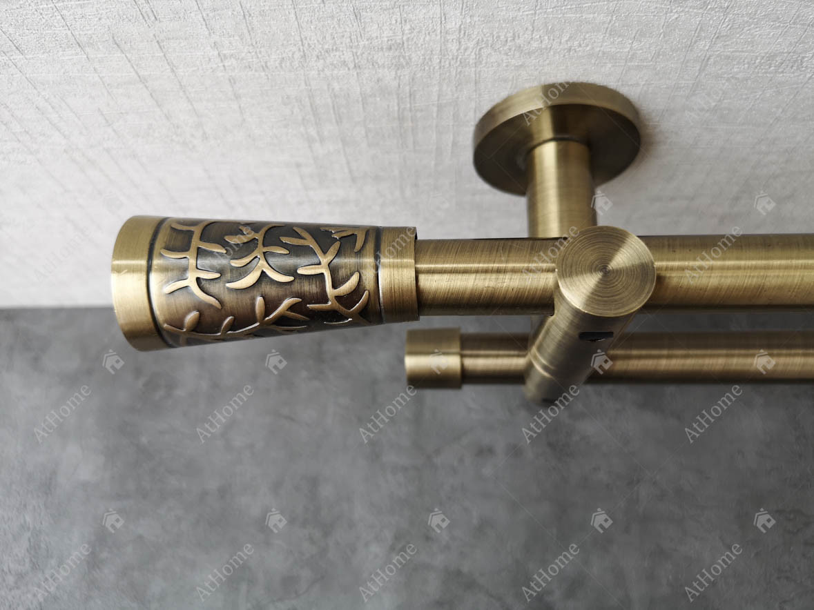 

Карниз Quadrum Севилья 240 см потолочный двойной универсальный Антик 19/19 мм гладкая (кольца с крючками)