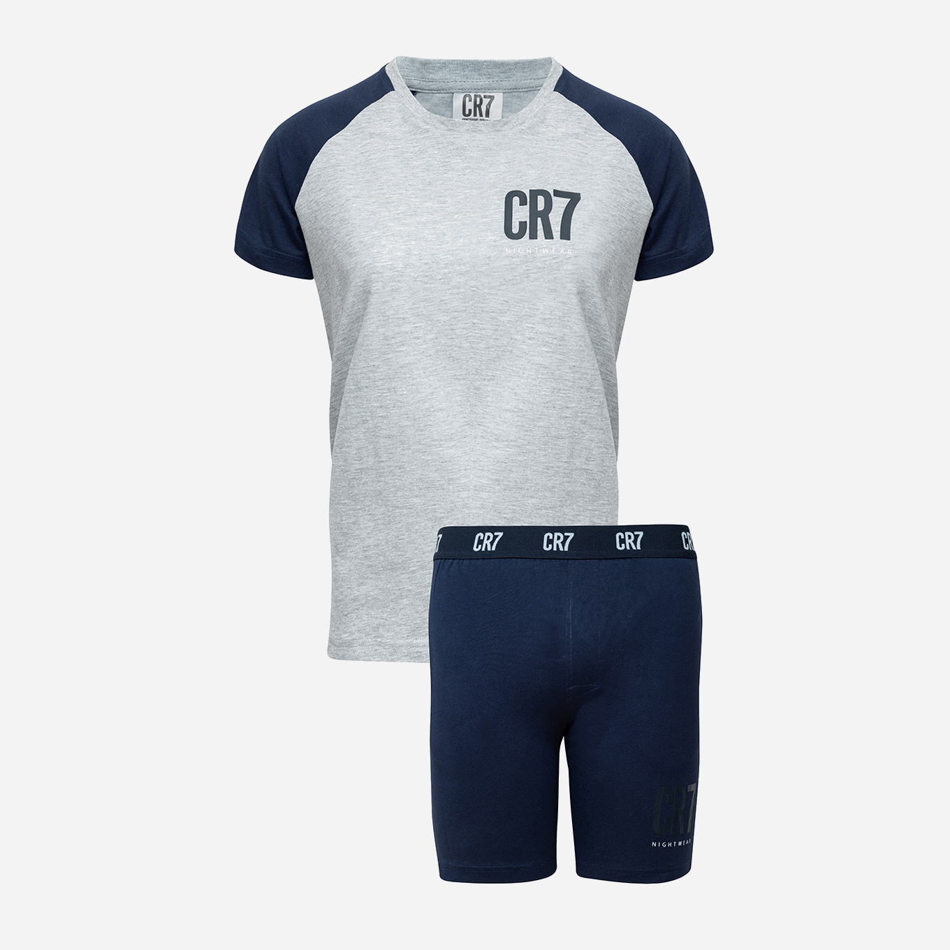 Акция на Піжама дитяча (футболка + шорти) CR7 Cristiano Ronaldo 8770-41-709 122-128 см Grey/Blue от Rozetka