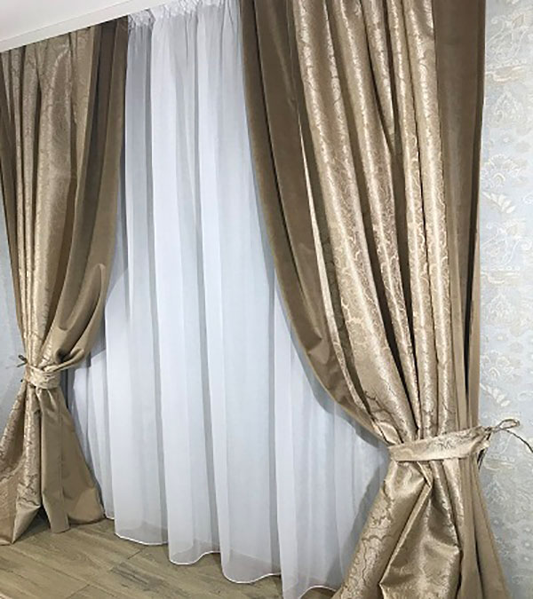

Комплект штор Natalka Элегант 210х260 2шт с подхватами Капучино Plus