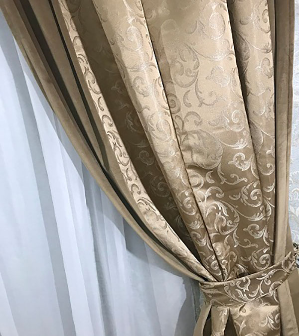 

Комплект штор Natalka Элегант 210х260 2шт с подхватами Светло-коричневый Plus