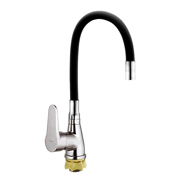 

Смеситель для кухни с черным гибким изливом ZERIX SOP7 045