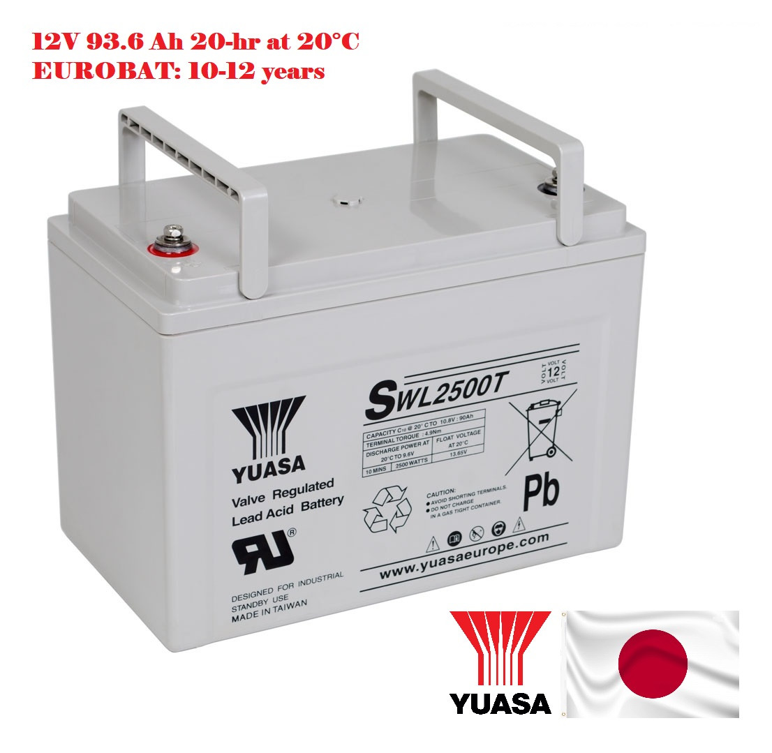 Аккумуляторная батарея Yuasa 12V 93.6 Ah 10-12 лет SWL2500TFR AGM High ...