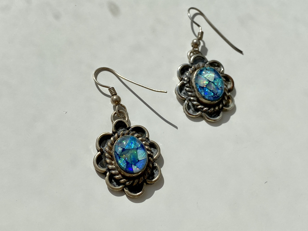 

Серебряные Серьги С Мозаика Опалом Винтаж Sky Jewelry 3837