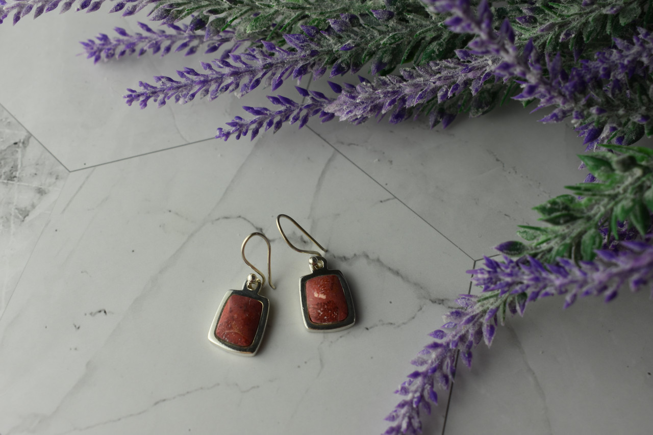

Серебряные Серьги С Яшмой Винтаж Sky Jewelry 5432