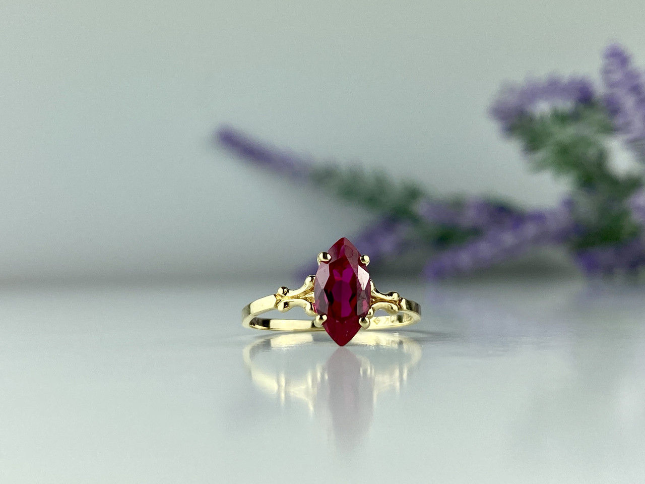 

Золотое кольцо с Рубином Рубиновая Сказка Sky Jewelry 2627 16