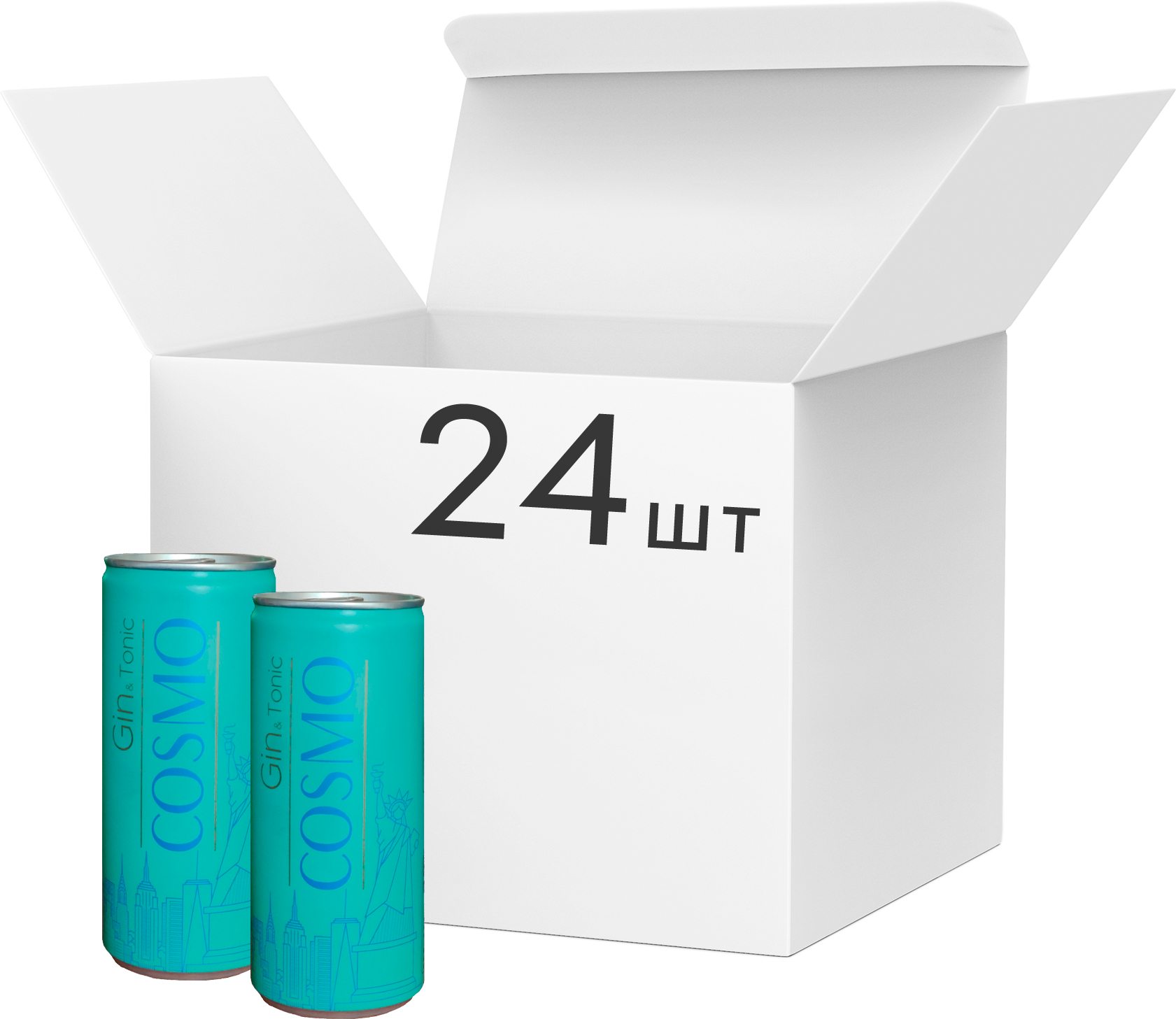 Упаковка слабоалкогольного напитка COSMO Gin&Tonic 4.5 0.25 х 24 шт