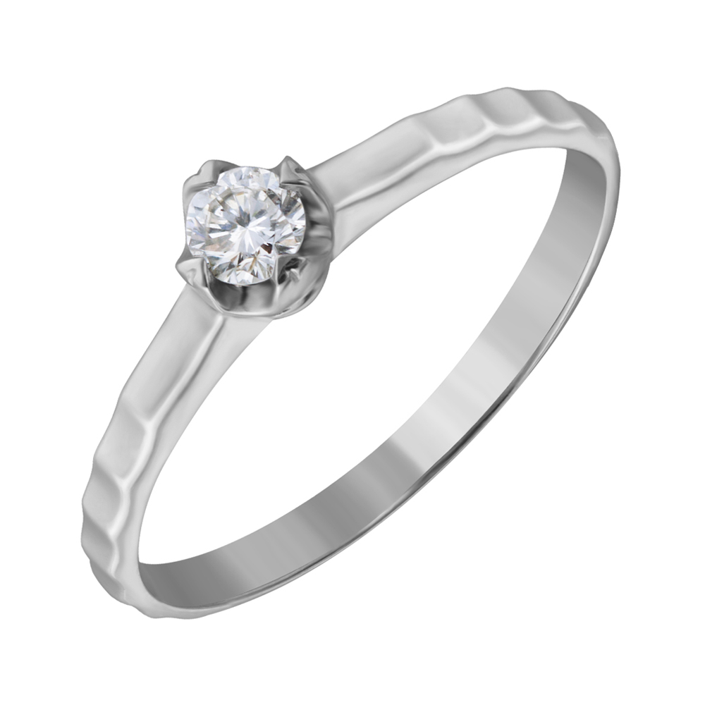 

Помолвочное кольцо из белого золота Вечная любовь с бриллиантом 0,15ct 17.5 размера