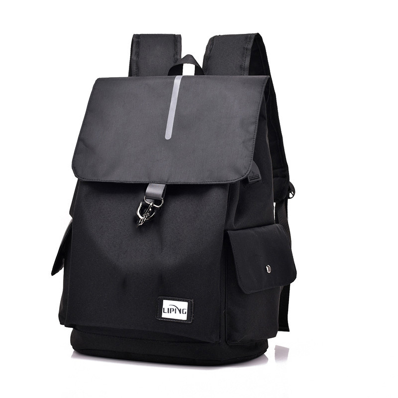 Мужской рюкзак Liping LP-604 20-35L Black с ЮСБ портом, тканевый (SK ...