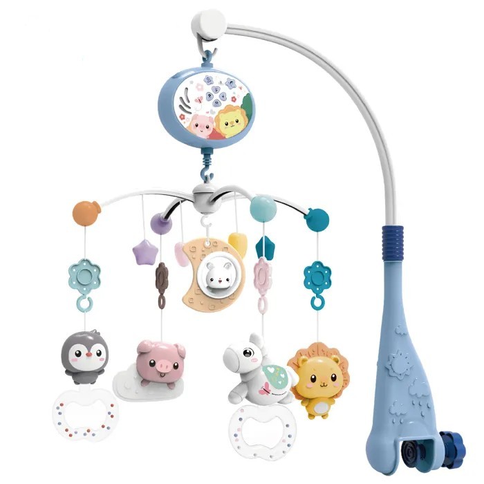 Музыкальный мобиль на кроватку Baby Bell Animals с проектором и пультом ...