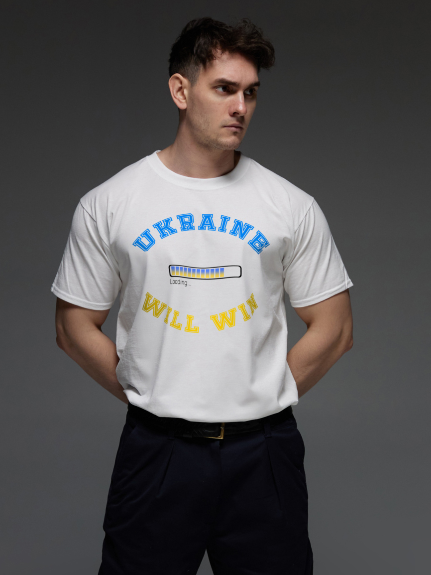 Акція на Футболка Aspirine Ukraine will win ASPW10058 M Біла від Rozetka